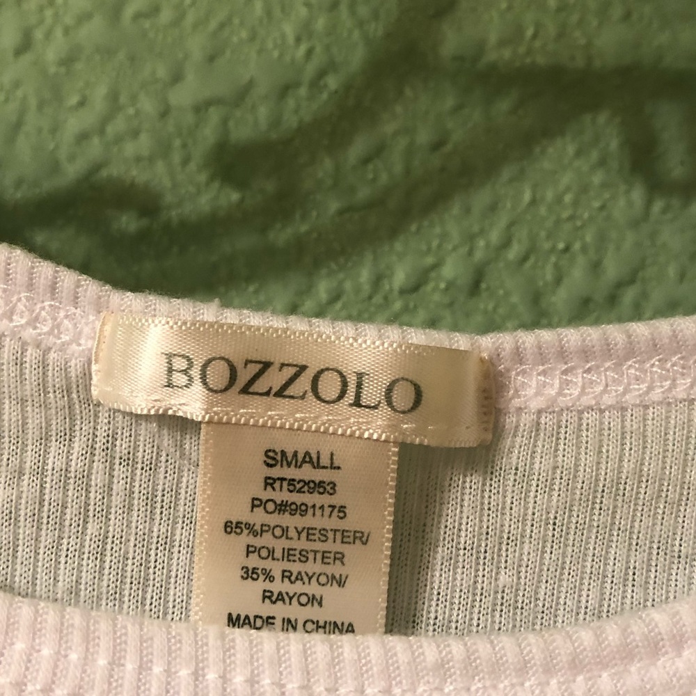 Bozzolo white long sleeve ruffle edge shirt - Picture 3 of 3